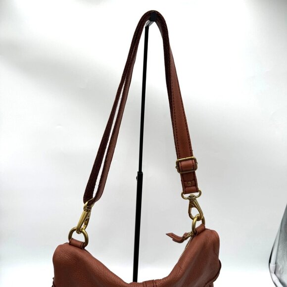 Fossil Erin Foldover Leather Tote Crossbody Bag Dark Brown purse Crossbody - Picture 2 of 10